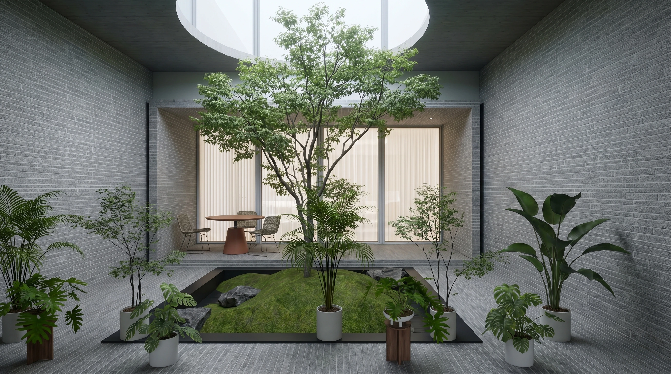 Mood of light — courtyard reimagined — AI render